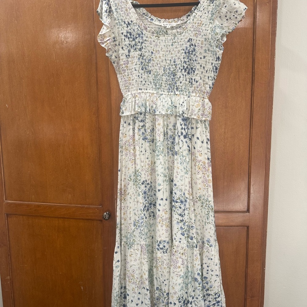 Floral Midi Dress with Ruffle Sleeves - Brand new never worn